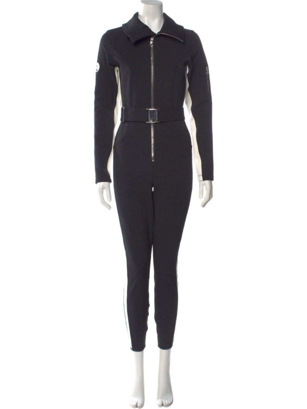 Cordova In-The-Boot ITB Ski Suit in Black & White Striped One Piece Snow Skisuit